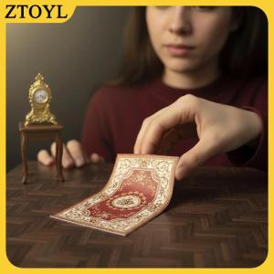 ZTOYL 1 4 cái 1:12 Dollhouse thu nhỏ phong cách cổ Thảm đồ nội thất nhà đồ chơi trang trí mini retro sàn Mat Nhà búp bê phụ kiện