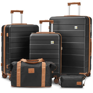 SEA CHOICE Suitcase 20/24/28" Hard Shell Lightweight ABS 20" & Sets with Travel Bags 4 360°Wheels  TSA Lock