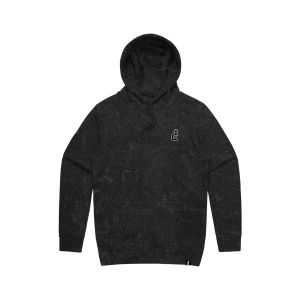DGRAVE BASICS OG LOGO HOODIE BLACK ACID WASHED