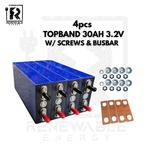 TOPBAND 30AH 3.2V Lifepo4 Battery lithium iron phosphate prismatic Rechargeable Battery With Busbar and Screws