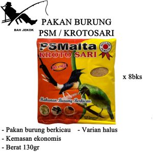Pakan burung Kroto Sari PS malta halus untuk semua jenis burung berkicau (8bks)