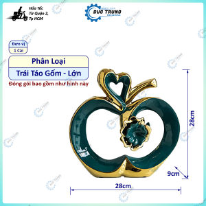 Đồ decor Tượng quả táo bằng GỐM SỨ màu xanh vàng Phong cách hiện đại Trang trí nhà cửa phòng khách kệ tủ - 333