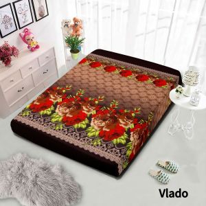 Sarung Kasur Busa Resleting Homemade Motif Bunga Hitam Ukuran 90x200 dan 120x200 Bahan Polycina