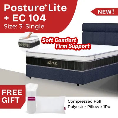 (FULL SET) Goodnite Posture Lite 11inch Thick Posture Spring Mattress + EC104 Bed Frame (10 Years Warranty)
