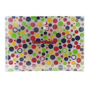 Map Plastik Kancing F4 TOMEX Map Kancing Plastik Data Bag File Horizontal Motif CLAIR COULOUR 6 pcs