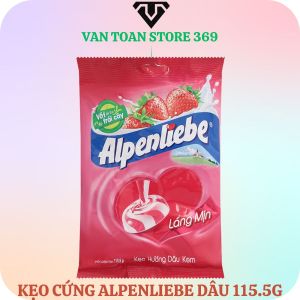 Kẹo cứng ALPENLIEBE không nhân láng mịn sữa dâu bịch 115.5g