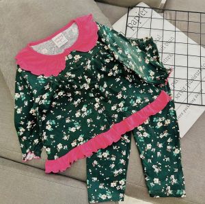 11-25kg BỘ tay dài quần dài bé gái mẫu cài nút dáng babydoll thun coton xuất dư mềm mịn đẹp- đồ ngủ bé gái 330