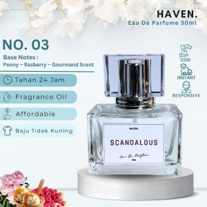 Haven Parfume KOTAK SCANDALOUS 30ML— Parfume Wanita Tahan Lama dan Wangi — Minyak Wangi Tahan Lama — Eau De Parfume