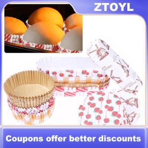 【ZTOYL】 100Pcs Bread Paper Tray Baking Cups Muffins Hamburger Oil-Proof Practical Mini Snack Heat Resistant Cake Tools