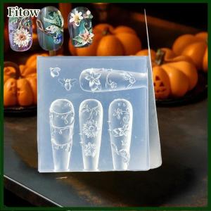 Fitow Flower Peacock 3D Silicone Nail Mold Chinese Style Transparent Template Manicure Design Tools DIY Nail Art Decoration