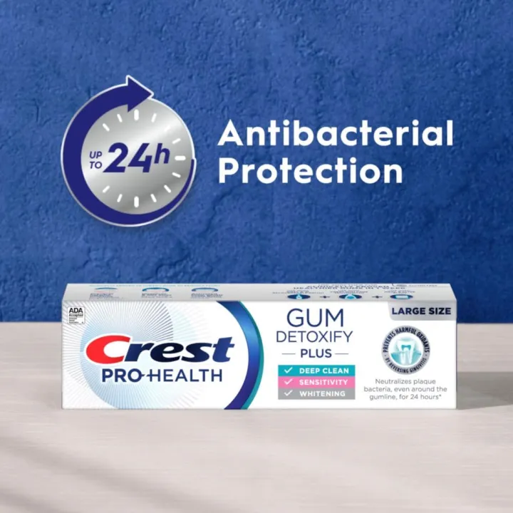Crest Pro-Health Gum Detoxify Plus, Fluoride Toothpaste for Anticavity, Antigingivitis & Sensitive Teeth 127g (4.5 oz) Aug 2028 Expiry