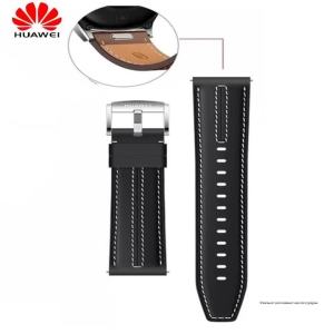 HUAWEI EasyFit Original 22mm Cowhide Black Leather Watchband for WATCH GT 6 Pro 46mm/GT6/GT5/GT4/GT3/GT2 46mm