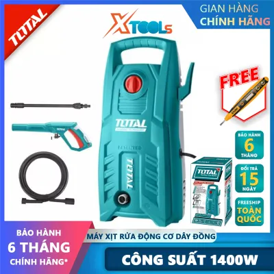 Máy xịt rửa TOTAL TGT11316 máy phun xịt áp lực cao Công suất 1400W Điện áp định mức 220-240V 16800 vòng/phút 120bar(1750psi) XTOOLs