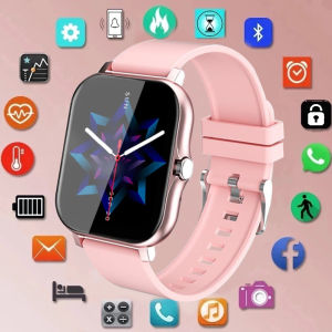 LIGE Original women smart watch Bluetooth call full touch screen smart watch fashion sports multi-function dial health tracker waterproof watch+Box