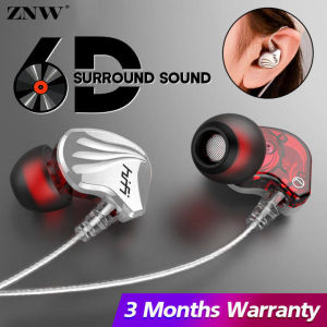 ZNW S2000 (แบรนด์หูฟัง) หูฟังเสียงรอบทิศทาง6D หูฟังเบส IPX5กันน้ำกันเหงื่อหูฟังไม่มีเสียงรบกวนหูฟังอินเอียร์พร้อมไมโครโฟนปลั๊ก3.5มม. เต้นหูฟังเกมหูฟังสำหรับ Samsung /Xiaomi/ Huawei /Oppo/Vivo ฯลฯ