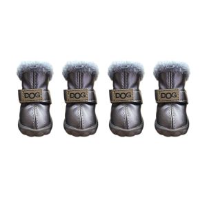 GUAIP Warm Pet Snow Boots Waterproof Soft Dog Rainshoes Fashion Non Slip Winter Pet Dog Shoes for 4Pcs/Set Winter