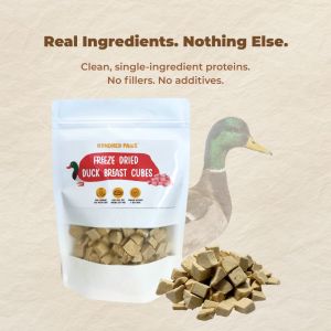 Kyndred Paws Freeze-Dried Duck Breast Cubes for Cats & Dogs | Single-Ingredient