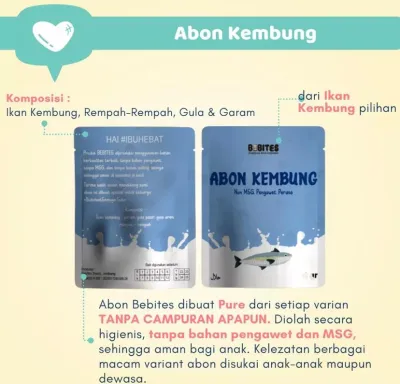 Abon BEBITES Abon Mpasi Bayi Halal 4gr / Abon Sachet Sehat Tanpa Pengawet / Penambah Nafsu Makan Abon Bayi Non MSG abon saset bebites | razqa baby mpasi