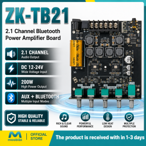 【COD】TB21 Bluetooth 5.0 Amplifier Board 2.1 Channel Mini Wireless Audio Digital Amp Subwoofer TPA3116 Power Amplifier Available in ZK-TB21 ZK-MT21