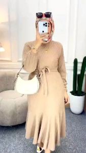 YOURAS GAMIS MIDI DRESS WANITA KAOS KNIT RAJUT BUBLE IMPORT TERBARU
