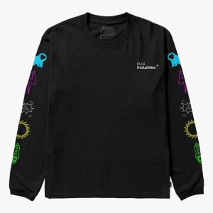 Kaos Lengan Panjang Pria Distro Wanita Dewasa Terbaru Keren Kekinian Cotton Combed 30s Hitam