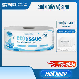 Giấy vệ sinh giấy cuộn cao cấp Ecotissue cuộn lớn 700gr thấm hút tốt mềm mịn an toàn sạch sẽ