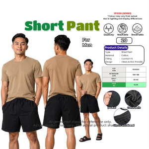 Mens Short Pants Cotton Comfort Fit | Cool & Breathable Casual Shorts | Elastic Waistband | Washable | Free Size
