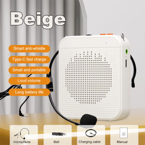 [Ready Stock] Bluetooth Voice Amplifier Microphone with Head Microphone and Waistband Little Bee Megaphone Teacher Special Portable Loudspeaker Outdoor Tour Guide Loudspeaker