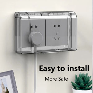 Type 86 Waterproof Socket Box Double Self-adhesive Switch Socket Protective Cover Splash-proof Box Bathroom Socket Protector