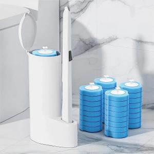 1 Set Disposable Toilet Brush with 16 Refills Cleaning Liquid Wall-Mounted Cleaning Tool for Bathroom Replacement Brush Head2026