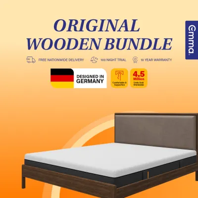 Original Wooden Bed Bundle 2.0 | 1 Wooden Bed + 1 Original Mattress 2.0 | Emma Sleep