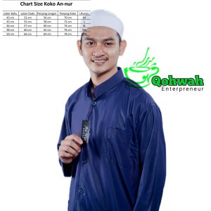 Baju koko dewasa silver polos lengan panjan merk annur busana muslim habib habaib haibah