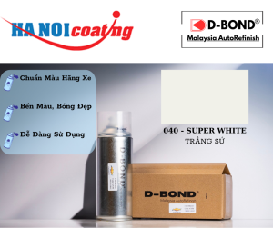 Sơn Xịt Xóa Vết Xước Ô TÔ TOYOTA VIOS Màu TRẮNG SỨ Code 040 - SUPER WHITE Chính Hãng D-BOND Chất Lượng Cao