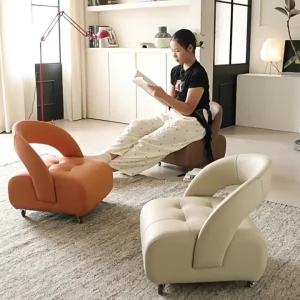 xpkQ Leather Backrest Stool with Wheels Wooden Removable Shoe Changing Stool Portable Relaxing Ottoman Living Room Entrance Furniture Z1H5K
