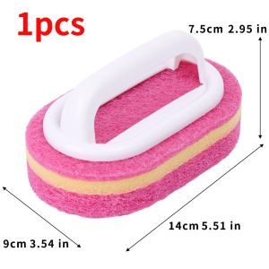 5Pcs Sponge Brush - Kitchen Cleaning Brush with Handle - Pot and Bowl Cleaning Brush - Reusable Scrub Pad with Grip - Household Cleaning Tool