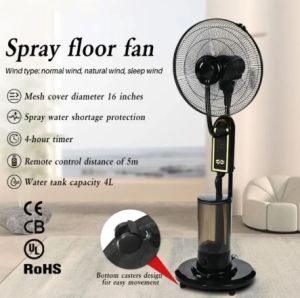 Solar Stand Fan 16 Inch AC DC Dual Power Rechargeable Electric Fan Plug‑and‑Play For Household Power Outage