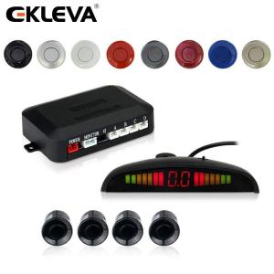EKLEVA LED Display Parking SensorCar Reverse Backup Radar SystemLED Display+Buzzer Alert+4/8 Parking sensors for Universal Auto Vehicle