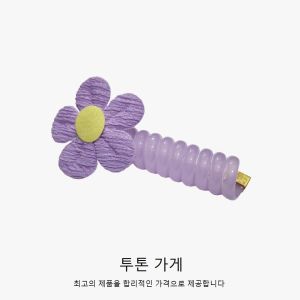 F4 Ikat Rambut Korea Model Kabel Motif Bunga Kuncir Kepang Phone Cord Flower Hair Tie AHD008 AHD009