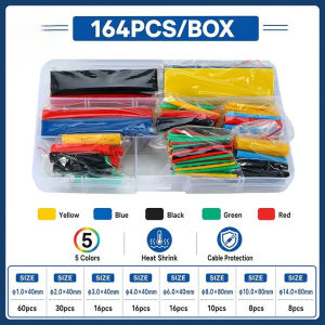 (Tzpl.ph)Heat Shrink Tubing 164/328/530Pcs Heat Shrinkable Tube Insulation Wire Shrink Pipe