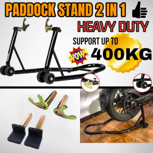 Motorcycle Racing Paddock Stand 2 In 1 Universal Paddock Stand For Motorcycle Center Stand For Big Bike Parking Bracket Spool Bracket Front/Rear Wheel