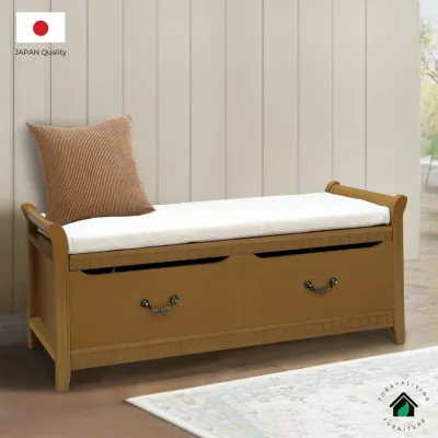 Toraya Bench/Bangku Panjang/ Bangku Penyimpanan/ Storage Bench/ Storage Bench with Cushion/ Jasmine Blanket Bench