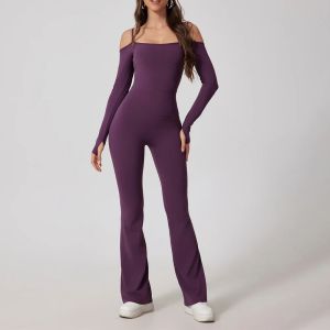 Yoga Jumpsuit Womens Gym Fitness Bodysuits Sports Overalls for Woman Tracksuit Yoga Clothing Female Flared Trousers Sportswear2026