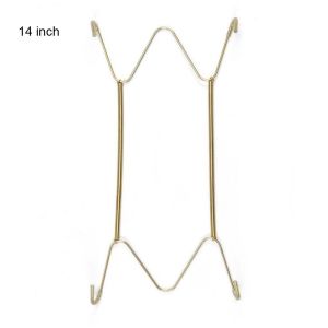 AXW9994 Metal Golden Fixed Dish Home Decor Wall Display Decoration Crafts Plate Dish Hanger Dish Spring Holder Securing clip