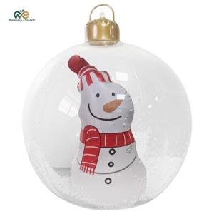 Christmas Giant Inflatable Ball Ornaments W/ LED Light Outdoor Balloon Ornament Large PVC Decorated Ball Ornaments for Xmas Porch Lawn Yard Holiday [Winnereco Lifestyle]