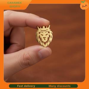 ❣️❣️❣️ Men Women Lion Lapel Pin Brooch Animal Crown Stainless Steel for Suit Badge for Casual Event Gift