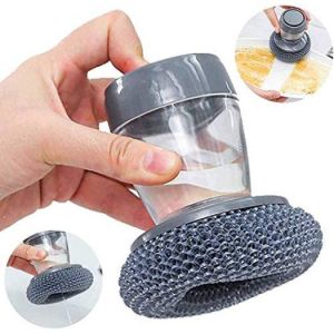 Cọ rửa chén chùi rửa xoong nồi có tay cầm đựng xà phòng tiện lợi