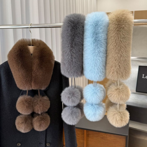 JESJELIU Thicken Imitation Fur Scarf ic buckle Faux Rabbit Fur Neck Warmer Collar Fashion Pure Color Winter Scarves Autumn Winter