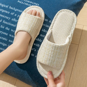 Free Shipping Linen Slippers For Women Suitable For All Seasons With Thick Soles Made Of Cotton And Linen For Indoor Use Non-Slip Also Available For Men