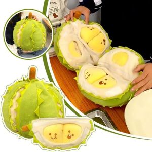 YOUSHI TOP gấu bông sầu riêng Bộ sưu tập Đồ chơi nhồi bông sầu riêng có thể tháo rời Lông mịn Mềm Gối vải nhung lông sầu riêng trái cây Đồ chơi vải lông thoải mái Hoạt hình Búp bê vải nhung lông sầu riêng lột da Sinh nhật trẻ em Giáng sinh