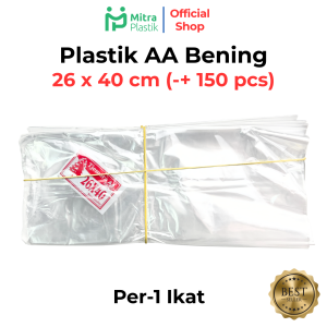 (1 Ikat) Plastik AA 26x40 Kantong Bening Tipis Bungkus Sambal Gula Terigu Tepung Sayur Kertas Fotocopy